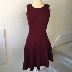 Sugarlips Dark Red Drop Waist Quilted Asymmetrical Dress Size Small